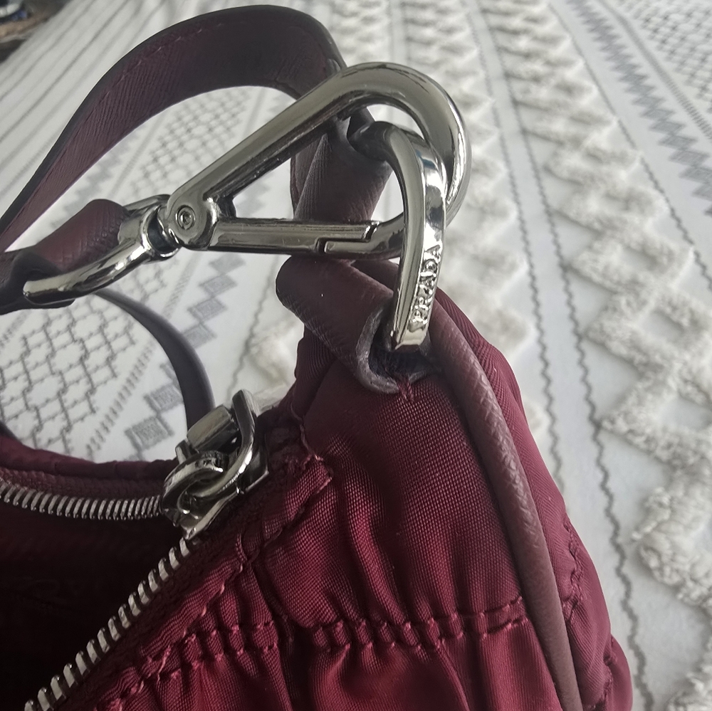 Prada Fabric and Leather Pink Handbag. - Picture 5 of 17